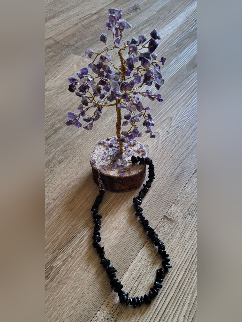 Obsidian Chip Stone Necklace